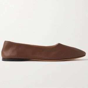 NWOB The Row Awar Leather Ballet Flats in Mousse Brown